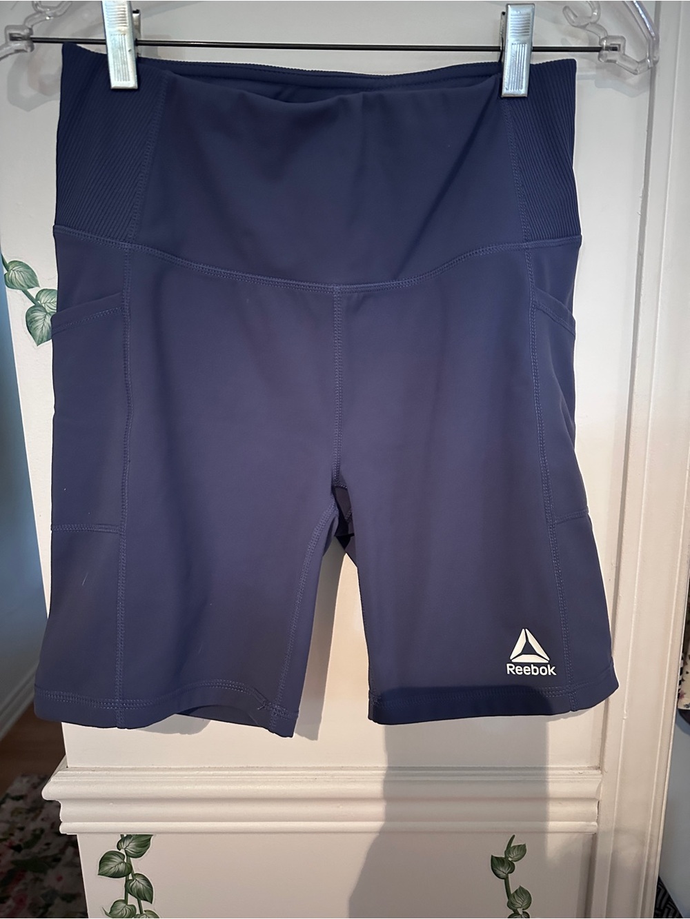 Reebok Women's Dark Navy High-Rise Bike Shorts